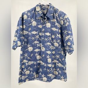 Pierre Cardin Hawaiian‎ button down short sleeve, cotton, size Large